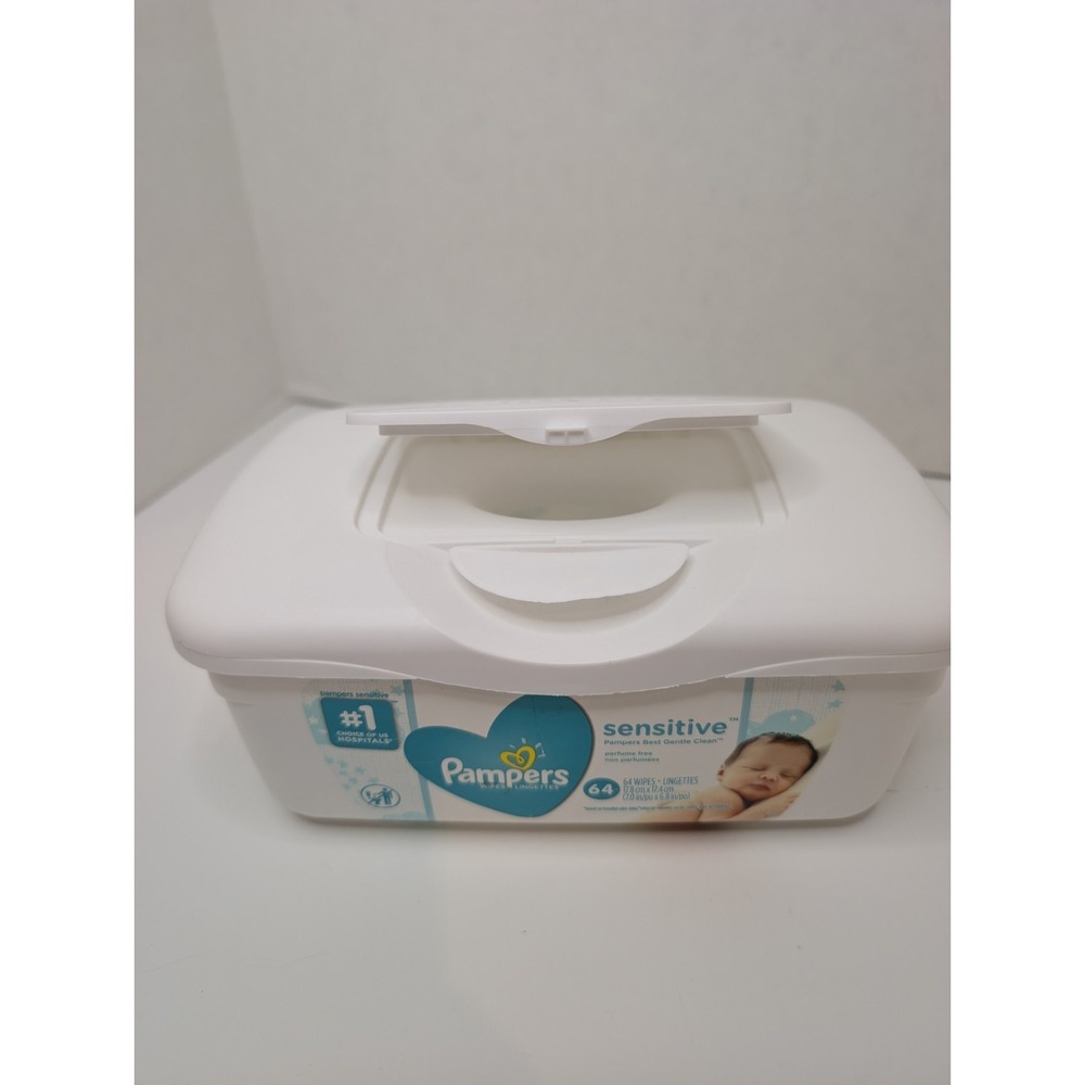 Pampers Sensitive EMPTY Plastic Baby Wipes Container Box Capacity 64 Wipes - Picture 2 of 5